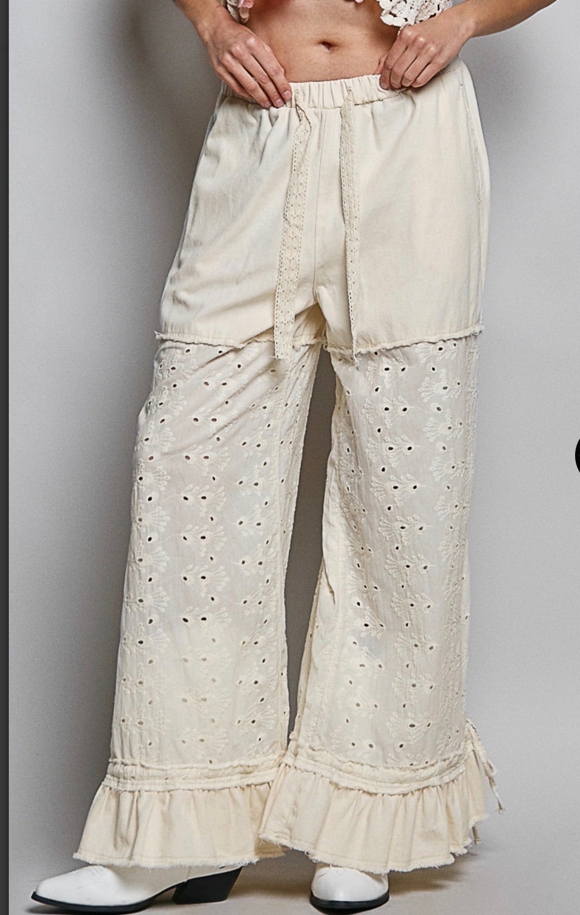 POL Eyelet Twill Pants