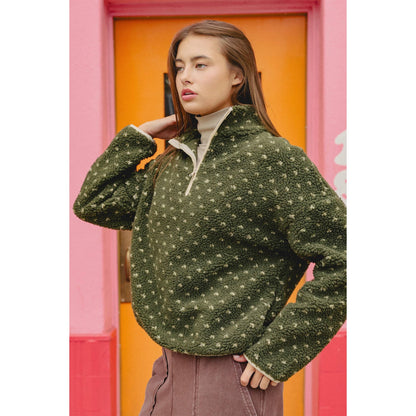 Polka Dot Sherpa Half-Zip