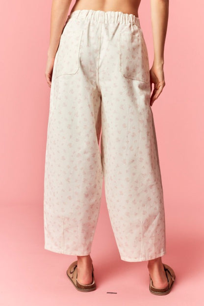 Ditsy Flower Barrel Jean