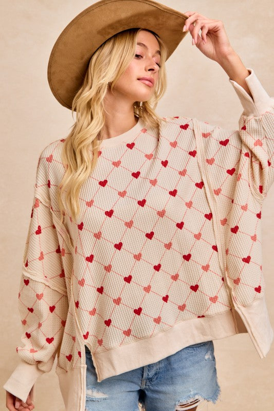 HEART PRINT SWEATSHIRT