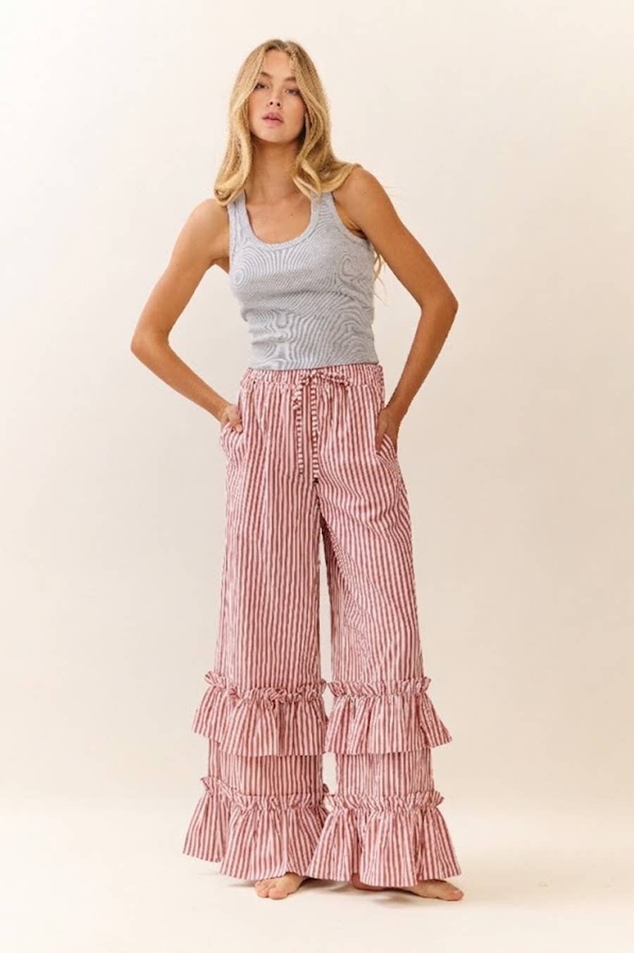 Striped Pull-on Pants