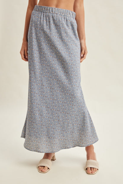 Ditsy Satin Skirt