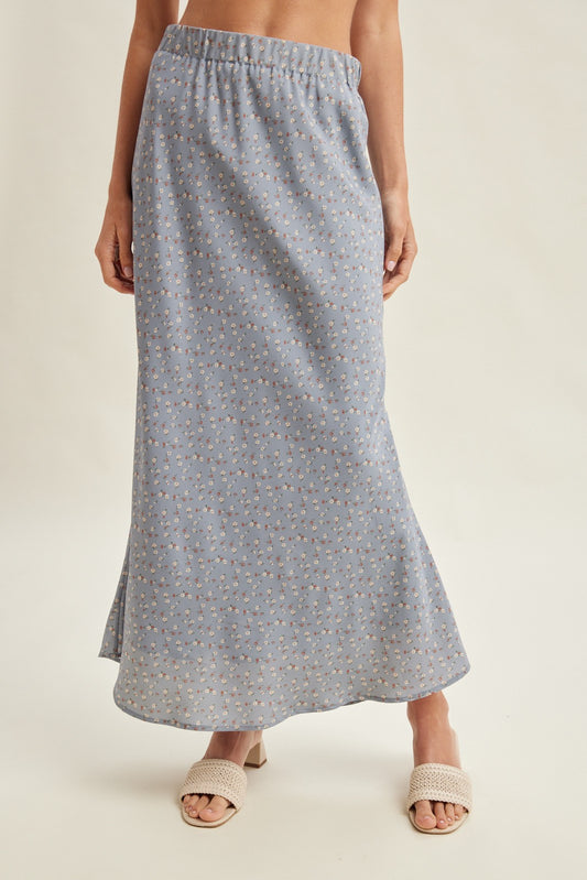 Ditsy Satin Skirt