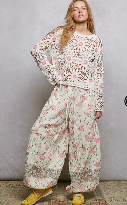 POL VINTAGE FLORAL PANTS