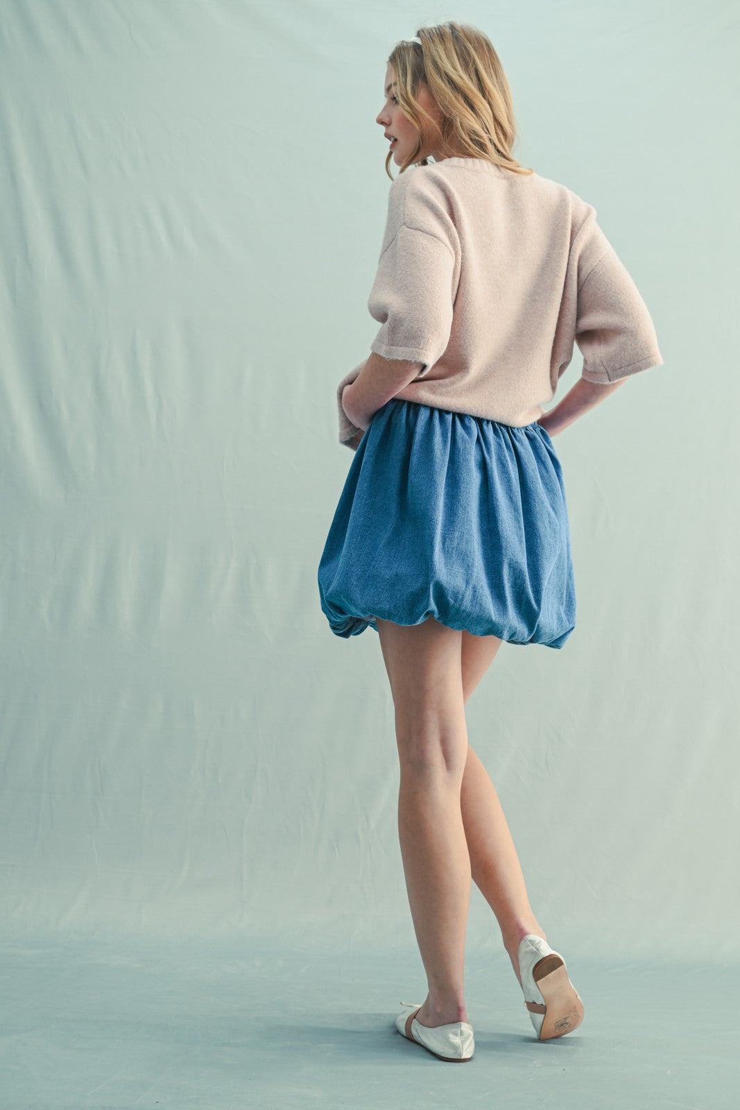 Denim Bubble Skirt