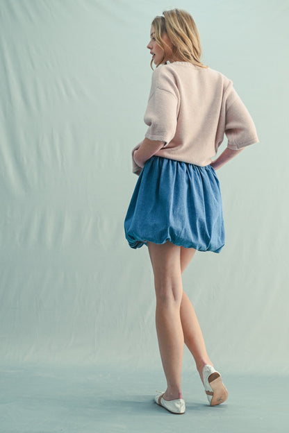 Denim Bubble Skirt