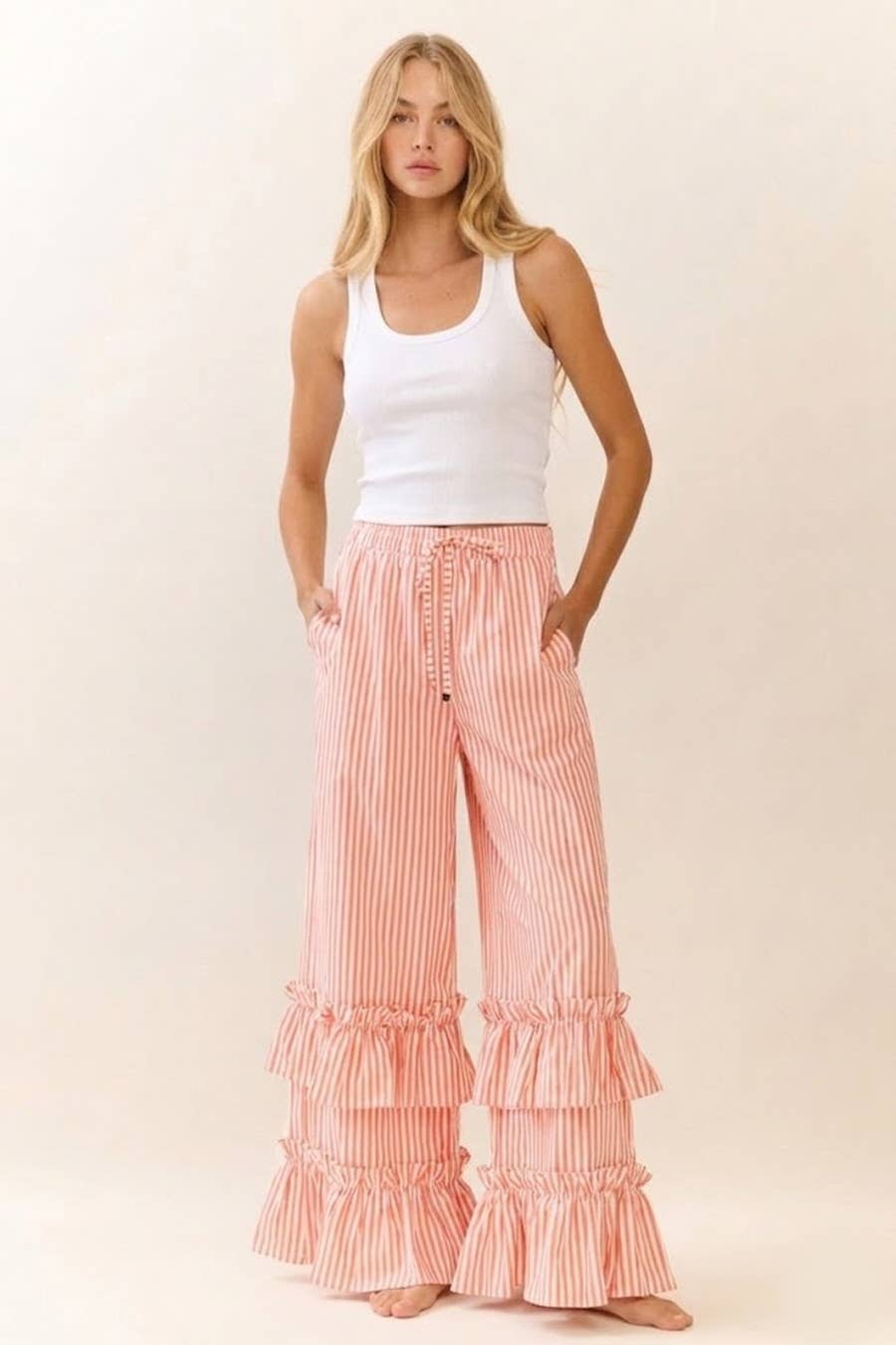 Striped Pull-on Pants