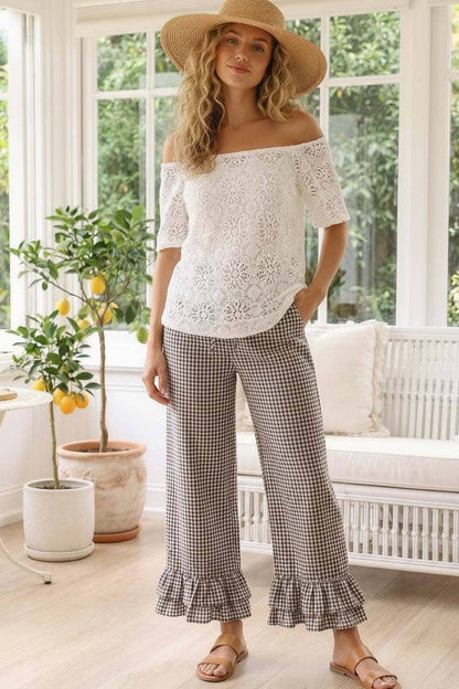 Gingham Ruffle Hem