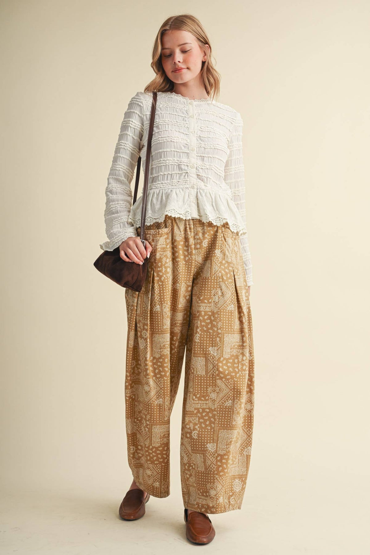 Shirred Lace Top