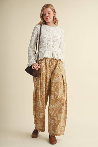 Shirred Lace Top