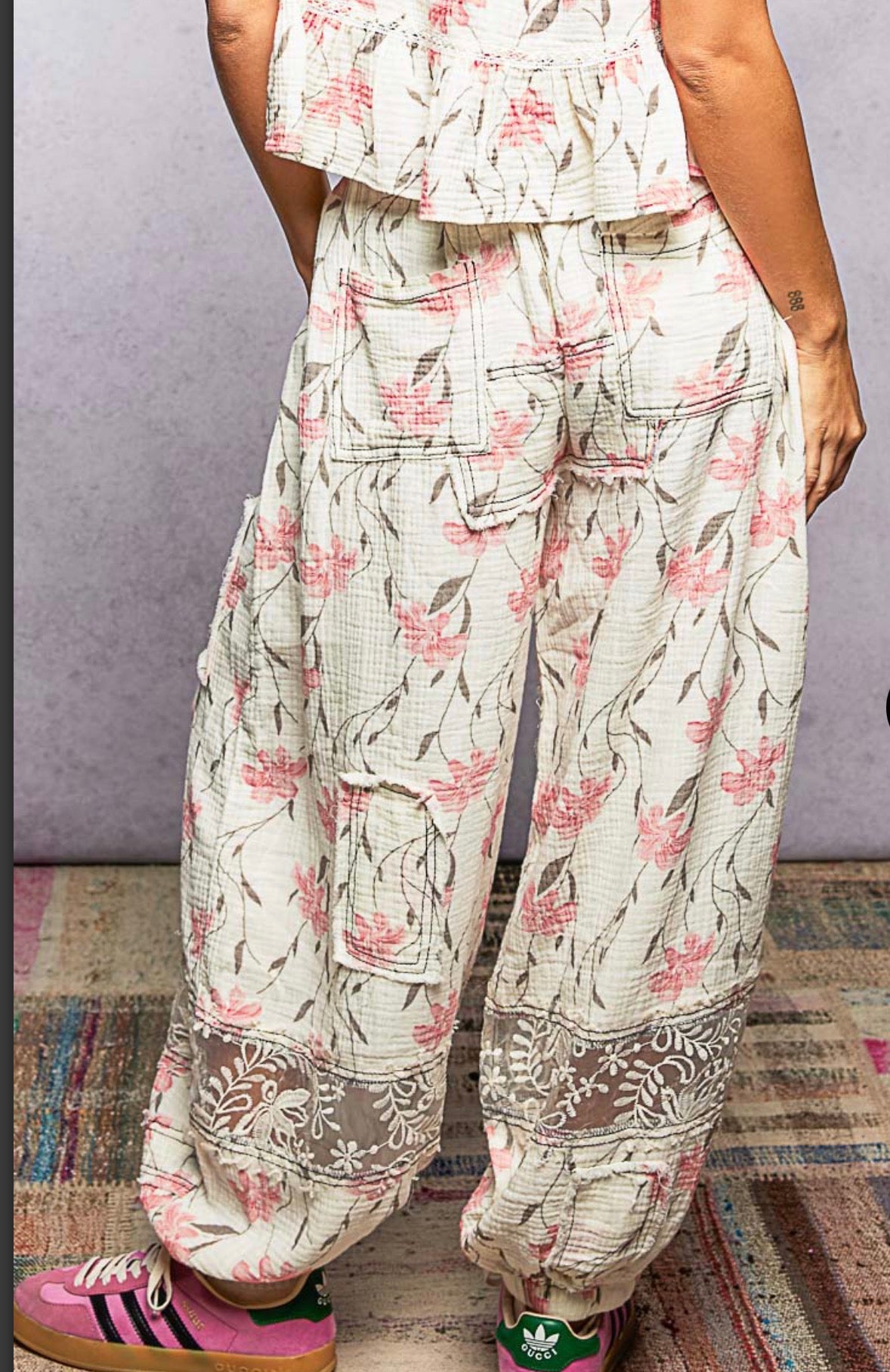 POL VINTAGE FLORAL PANTS
