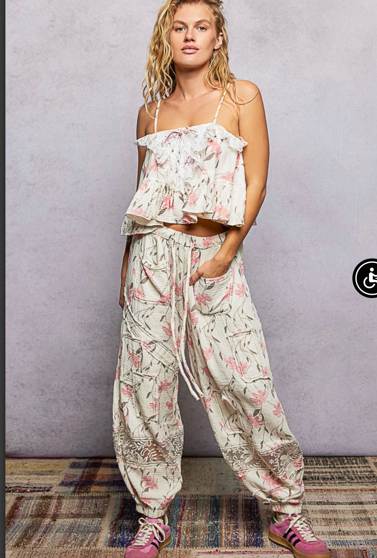 POL VINTAGE FLORAL PANTS