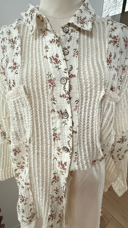 POL Floral Shirt Jacket