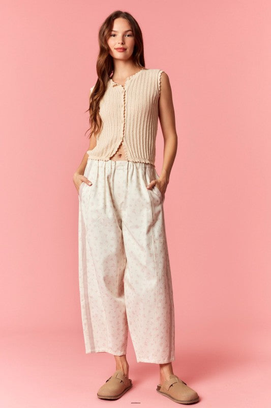 Ditsy Flower Barrel Jean