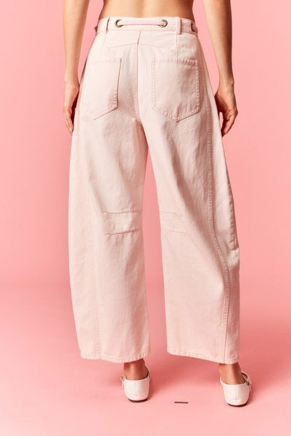 Mineral Washed Barrel Jean