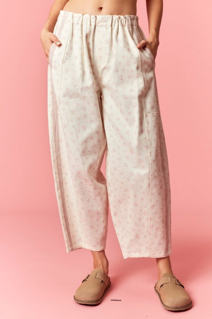 Ditsy Flower Barrel Jean
