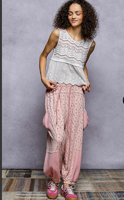 POL Pink Floral Pants