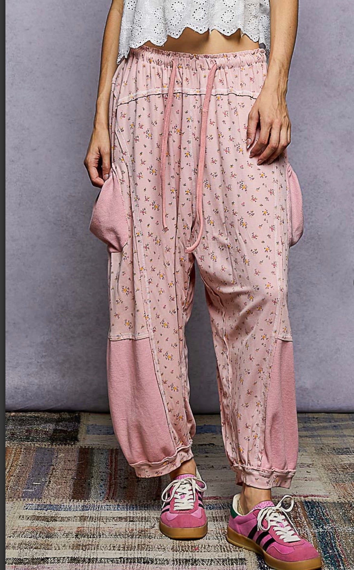 POL Pink Floral Pants