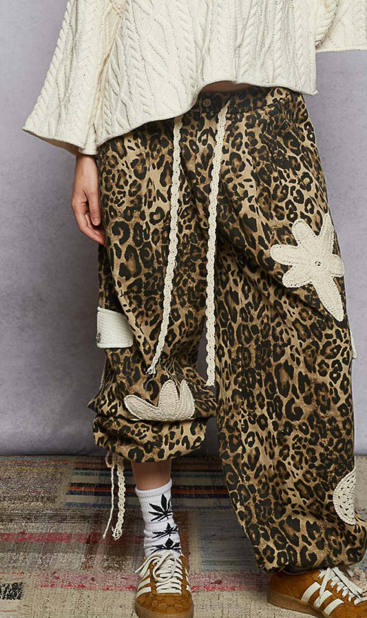POL Animal Print Button Pants