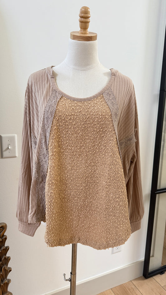 POL Mocha Beige Top