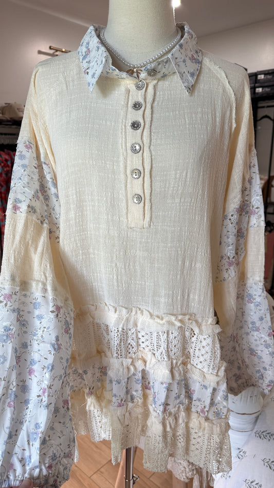 POL Ruffle Floral Top