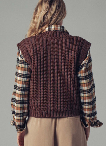 Chaleco de punto grueso con botones