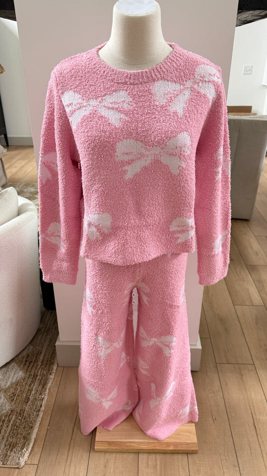 Conjunto de suéter acogedor - Rosa