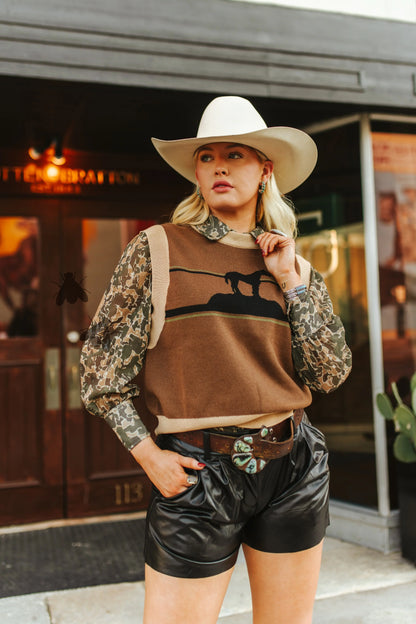 Trophy Wife-Camo Blouse