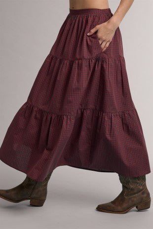 Plaid Tiered Maxi