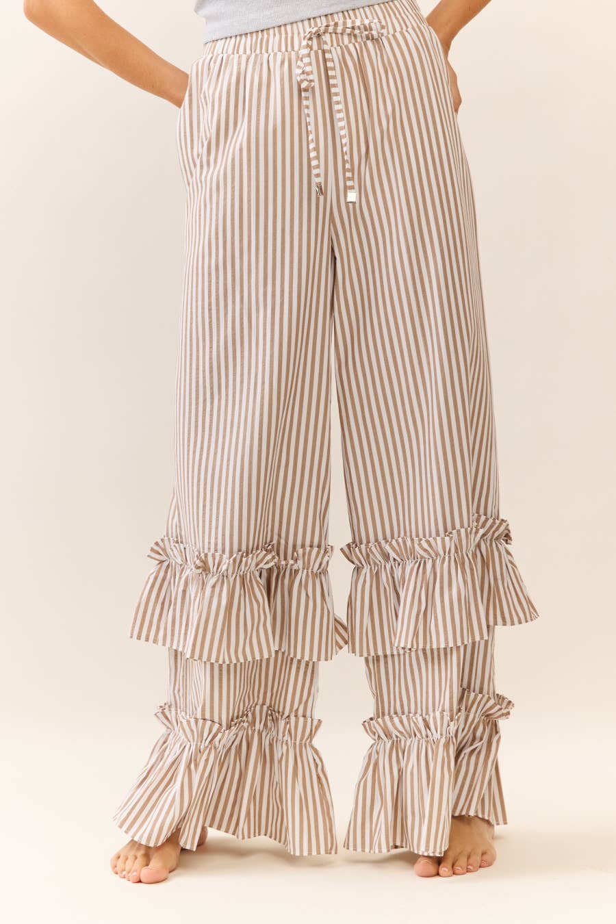 Striped Pull-on Pants