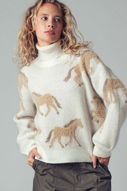 Galloping Horse Knit Sweater