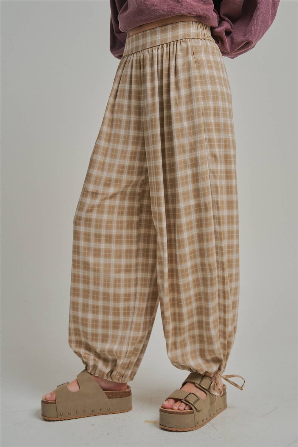 Plaid Balloon Pants