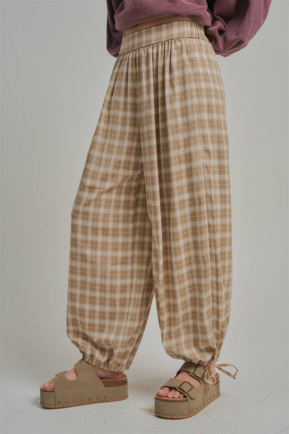 Plaid Balloon Pants