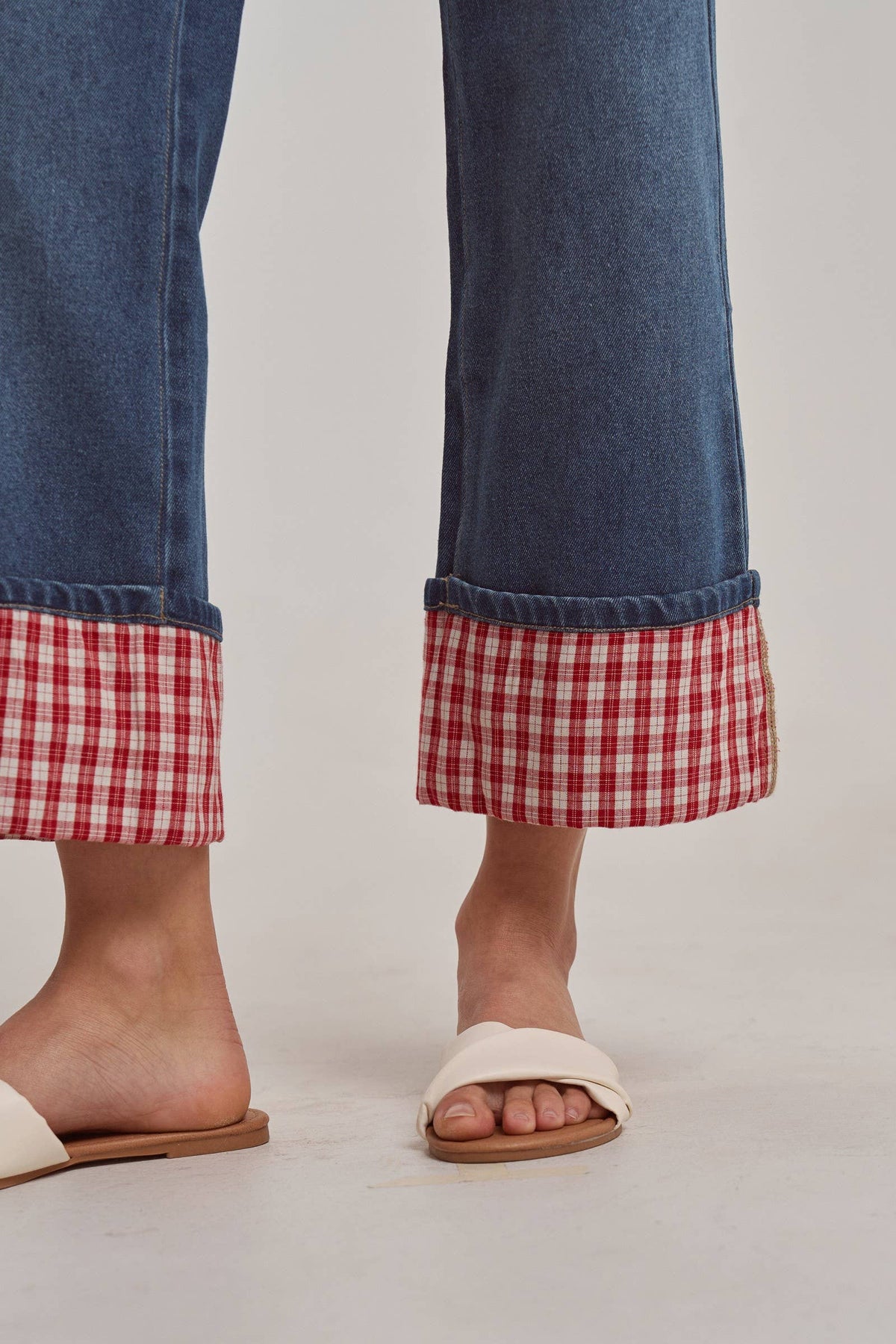 Gingham Cuff Jeans