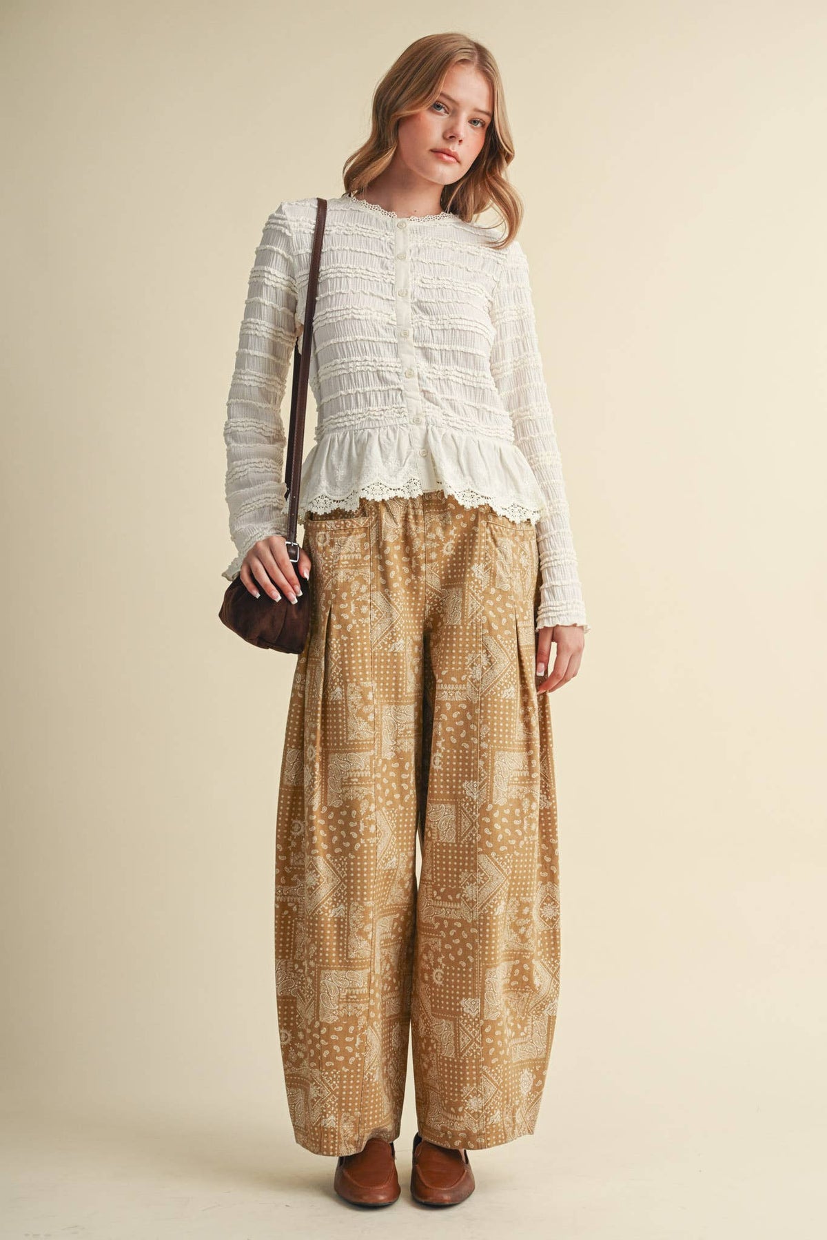 Shirred Lace Top