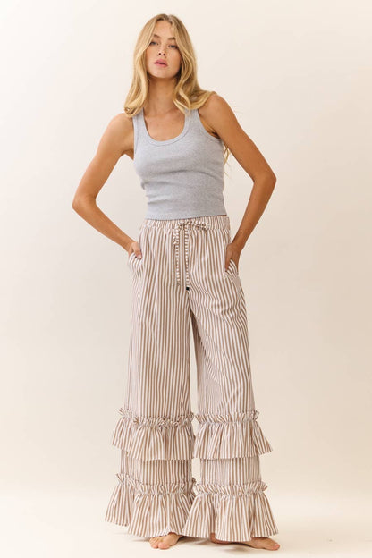 Striped Pull-on Pants
