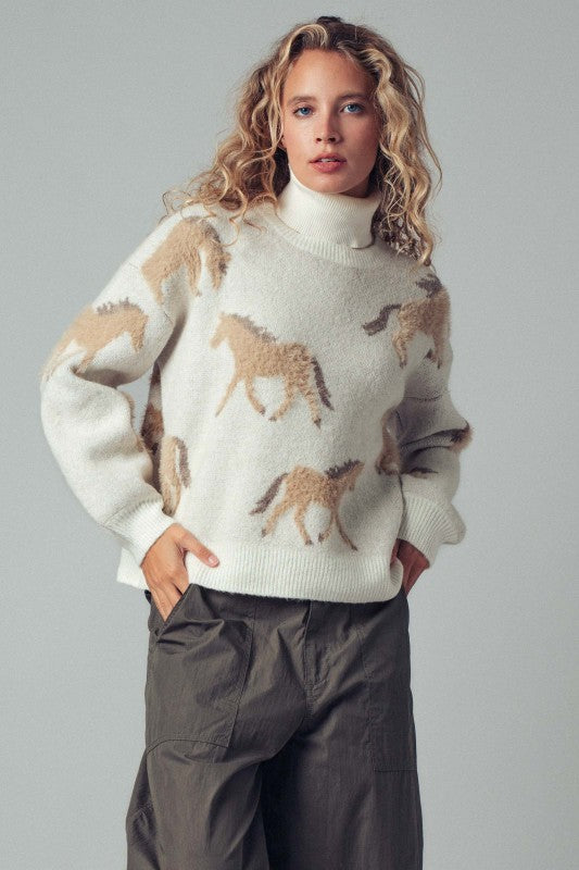 Galloping Horse Knit Sweater