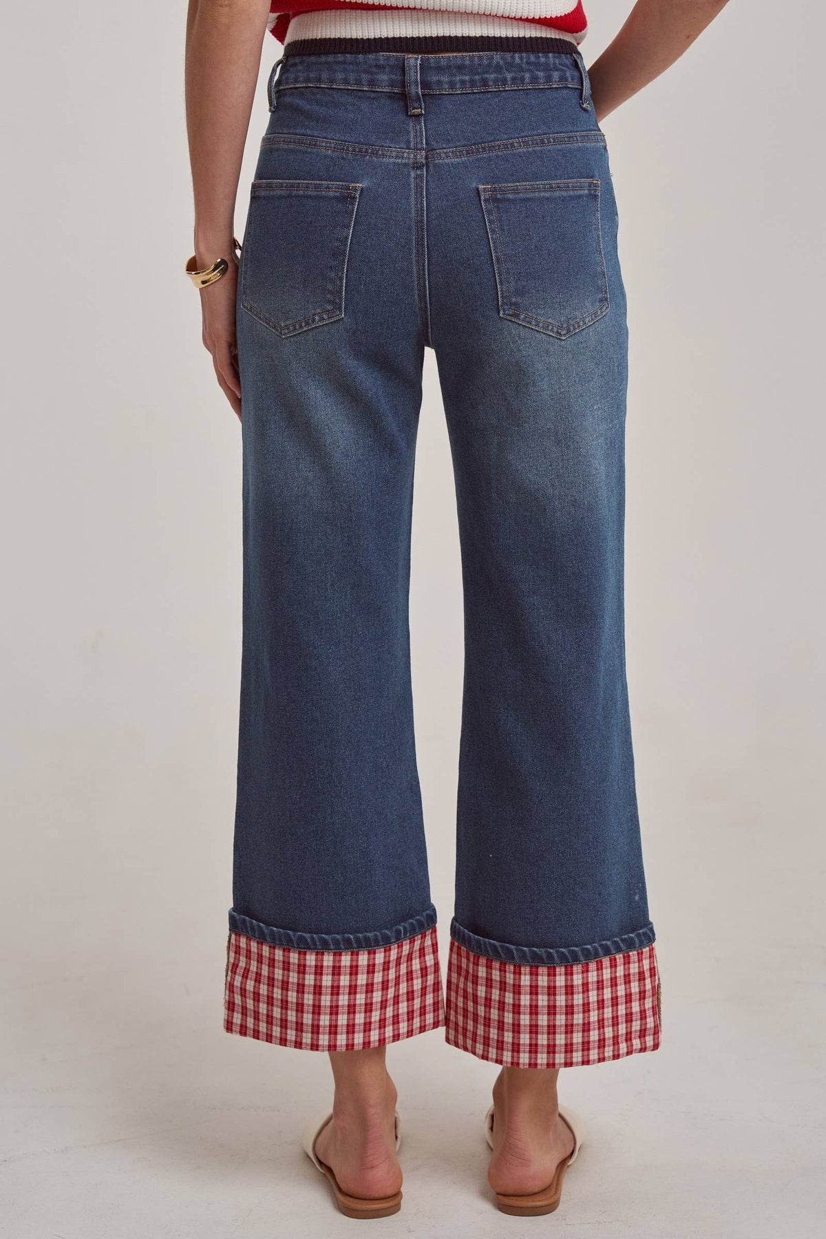 Gingham Cuff Jeans