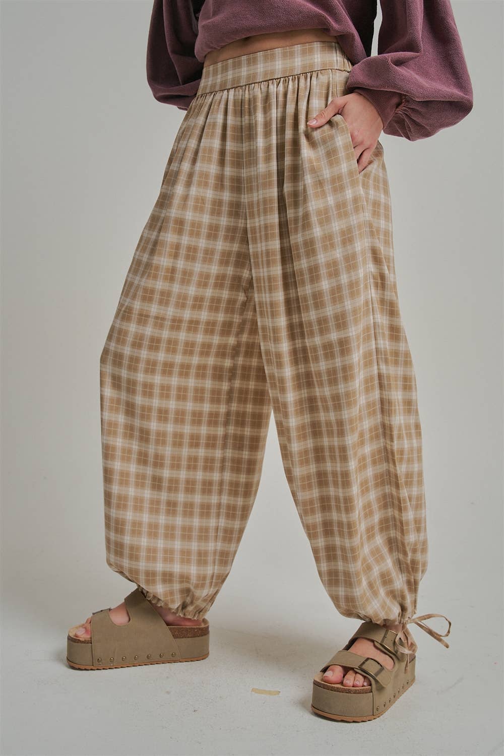 Plaid Balloon Pants