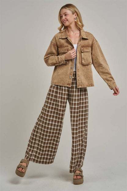 Western Checkered Wide Leg