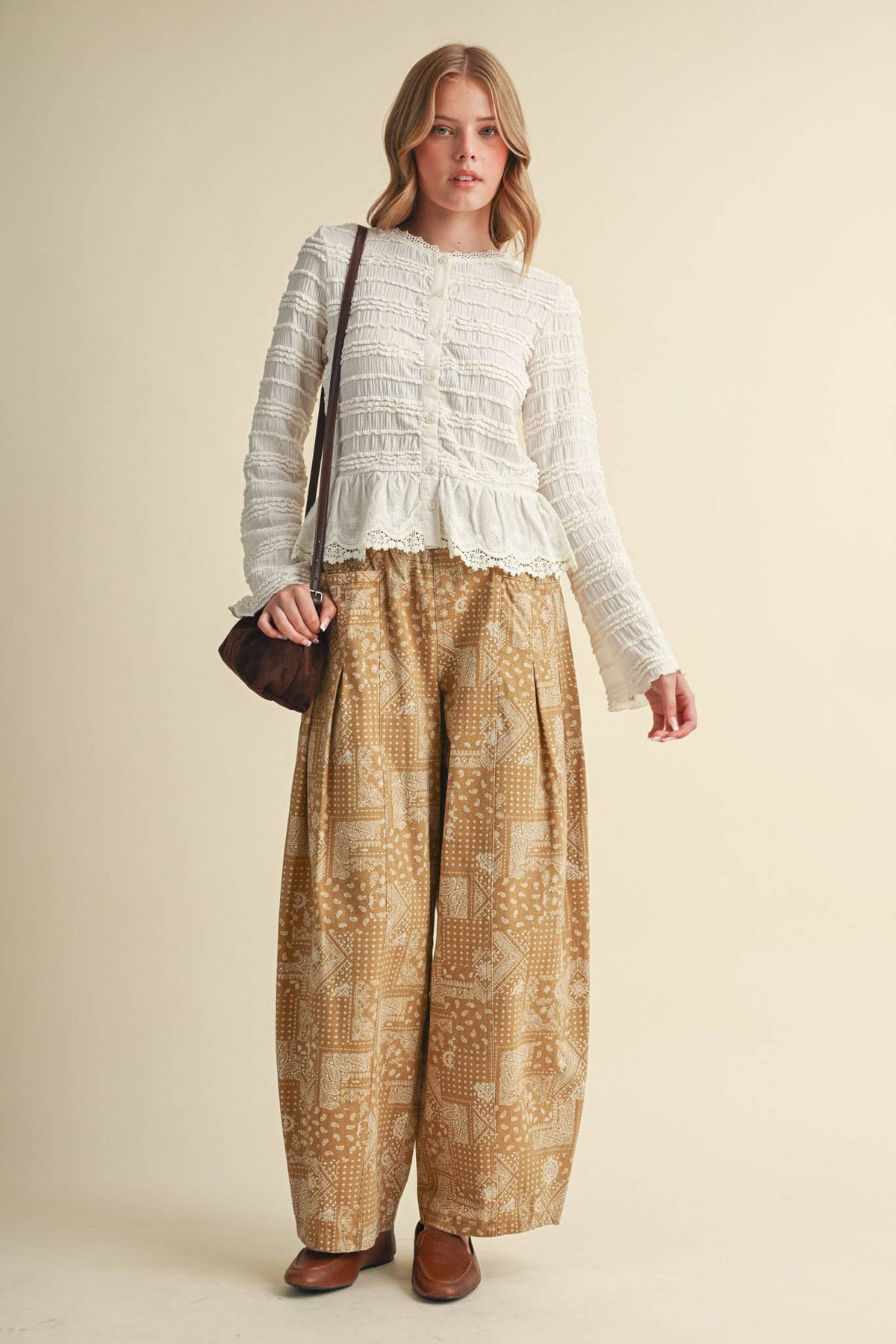 Shirred Lace Top