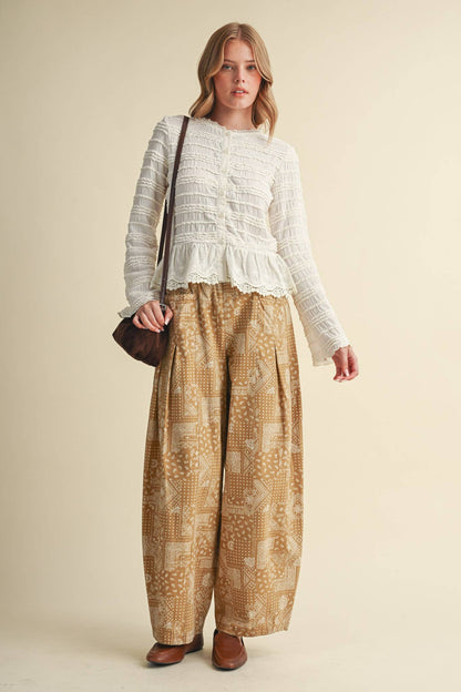 Shirred Lace Top