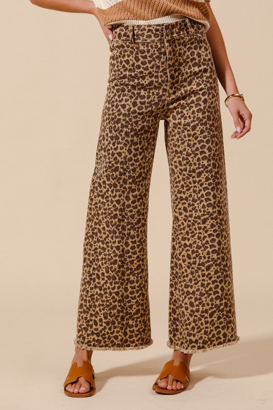 Mid Rise Leopard Twill