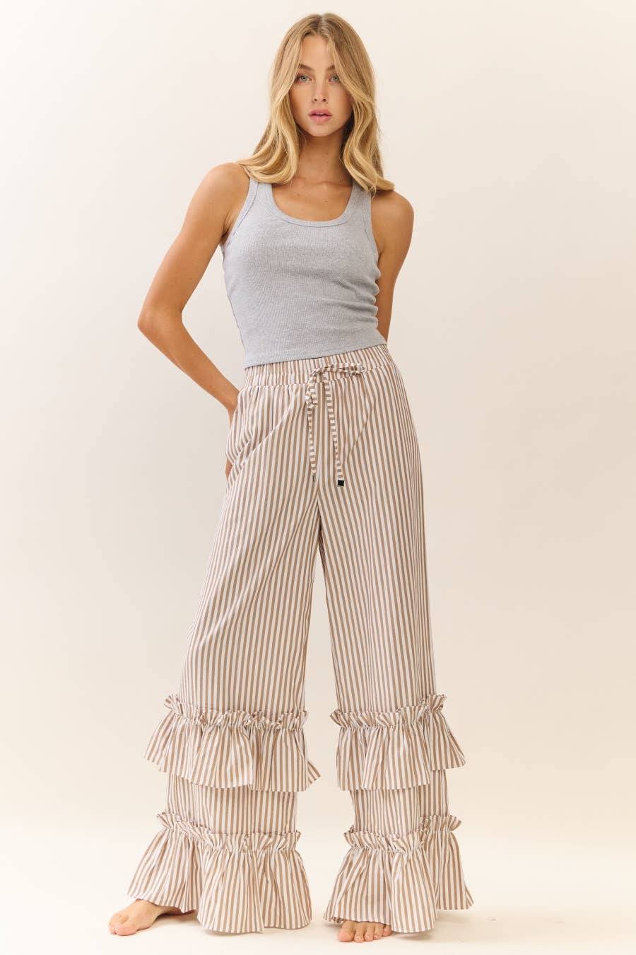 Striped Pull-on Pants