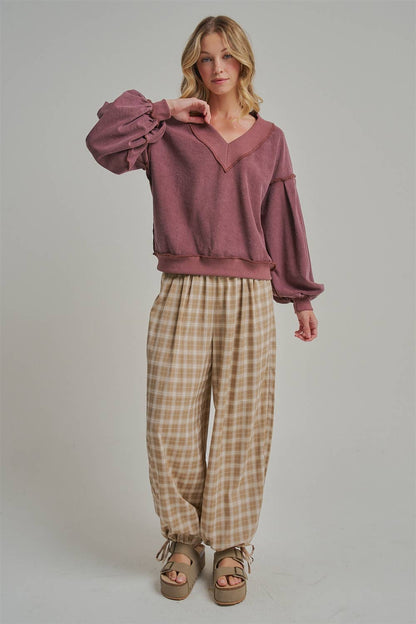 Plaid Balloon Pants