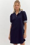 Navy Striped Collar Dress