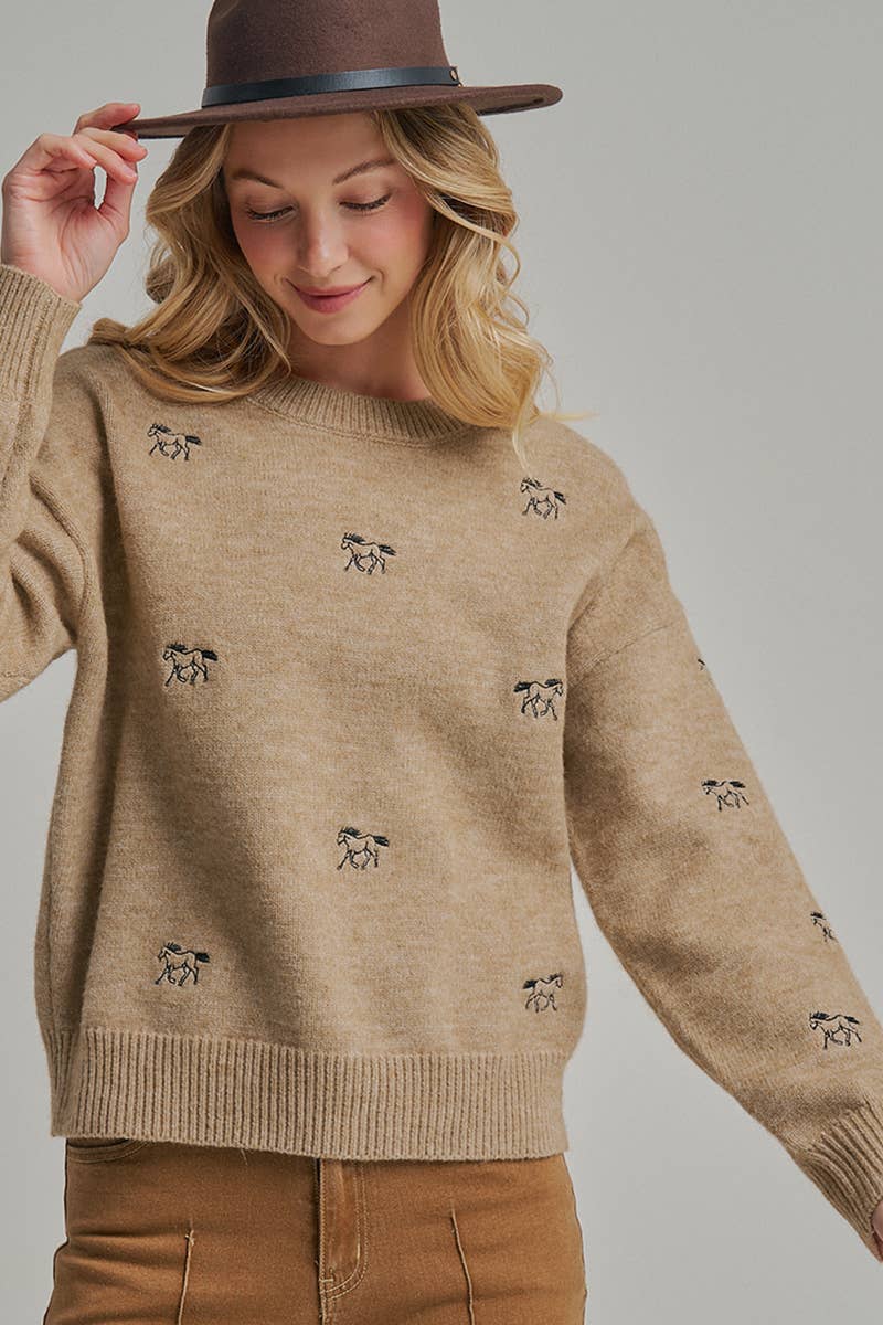 Horse Embroidered T