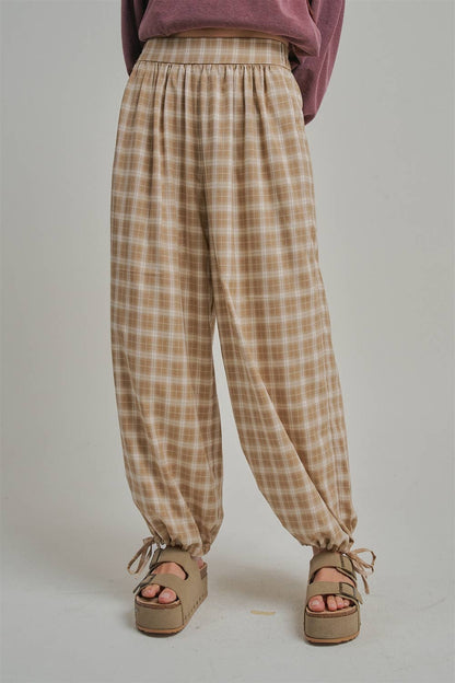 Plaid Balloon Pants