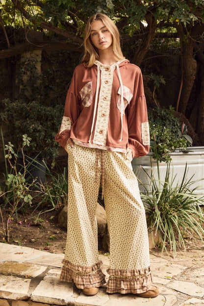 Floral Print Wide Leg Pants