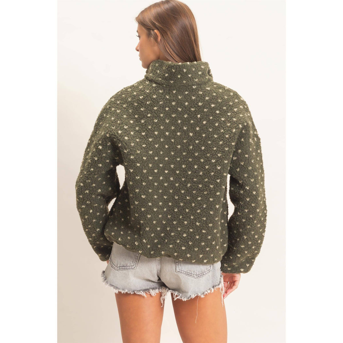 Polka Dot Sherpa Half-Zip